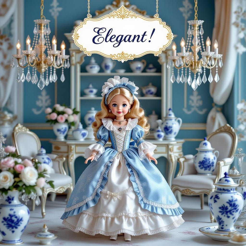 Barbie in 18th-Century Style Interior