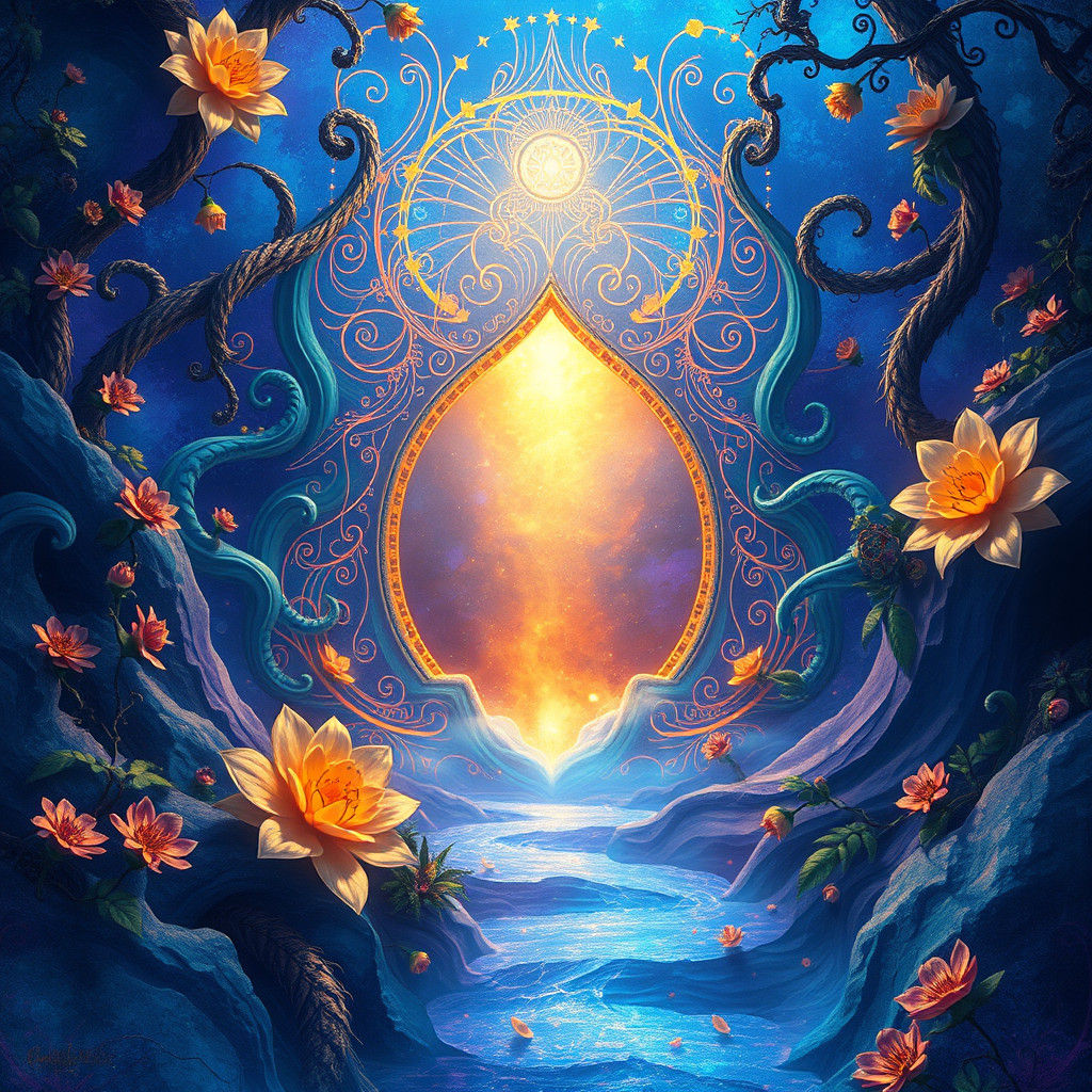 Mystical Portal in Dreamlike Realm: Digital Art