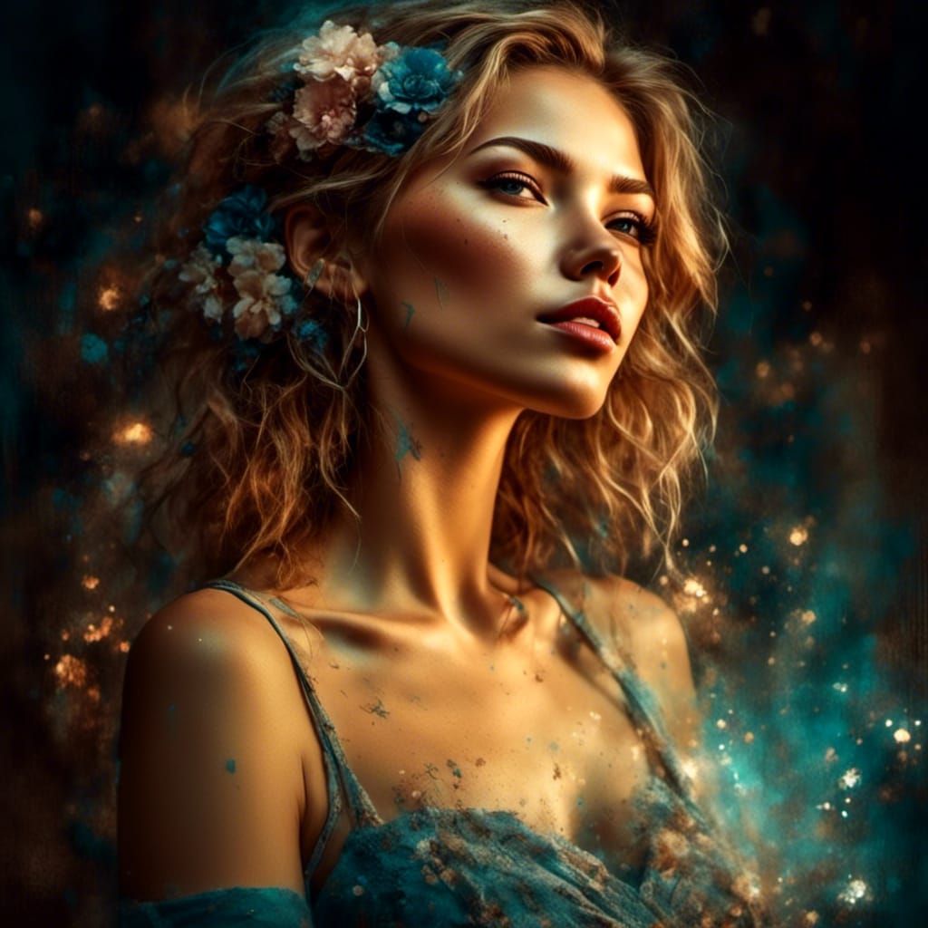 Vintage Pinup Blues Singer Portrait