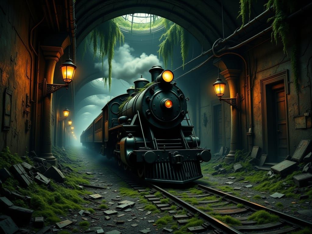 Abandoned Train Descends into Haunted Liminal Space