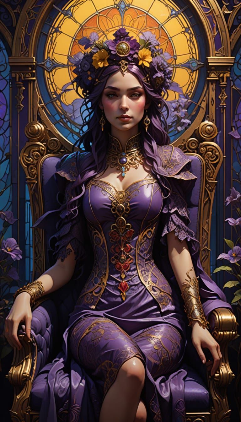 Gothic Model in Red Lace, Dark Fantasy Art