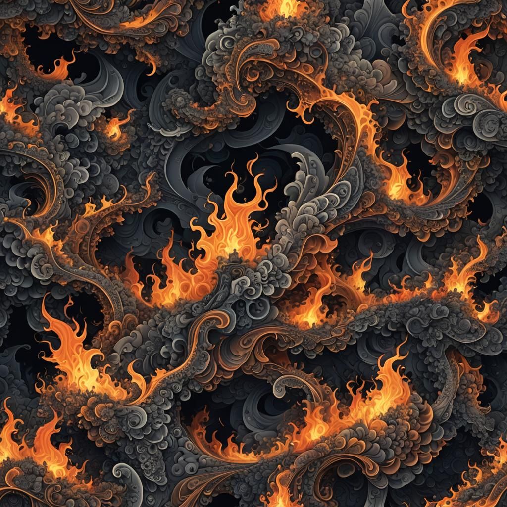 Apocalyptic Firestorm: Dark Abstract Fractal Art