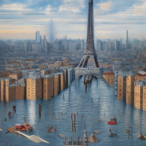 Twilight Cityscape with Mercedes in Expressive Style