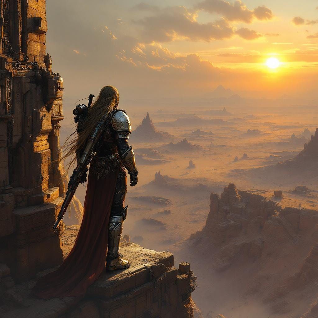 Aeldari Ranger in Alien Desert Landscape