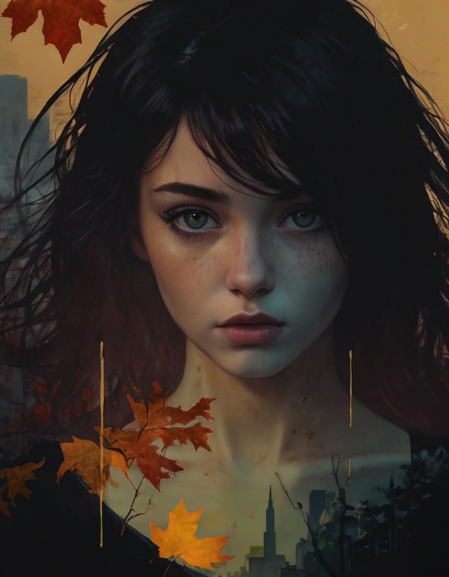 Album Cover in Autumn Grunge Style