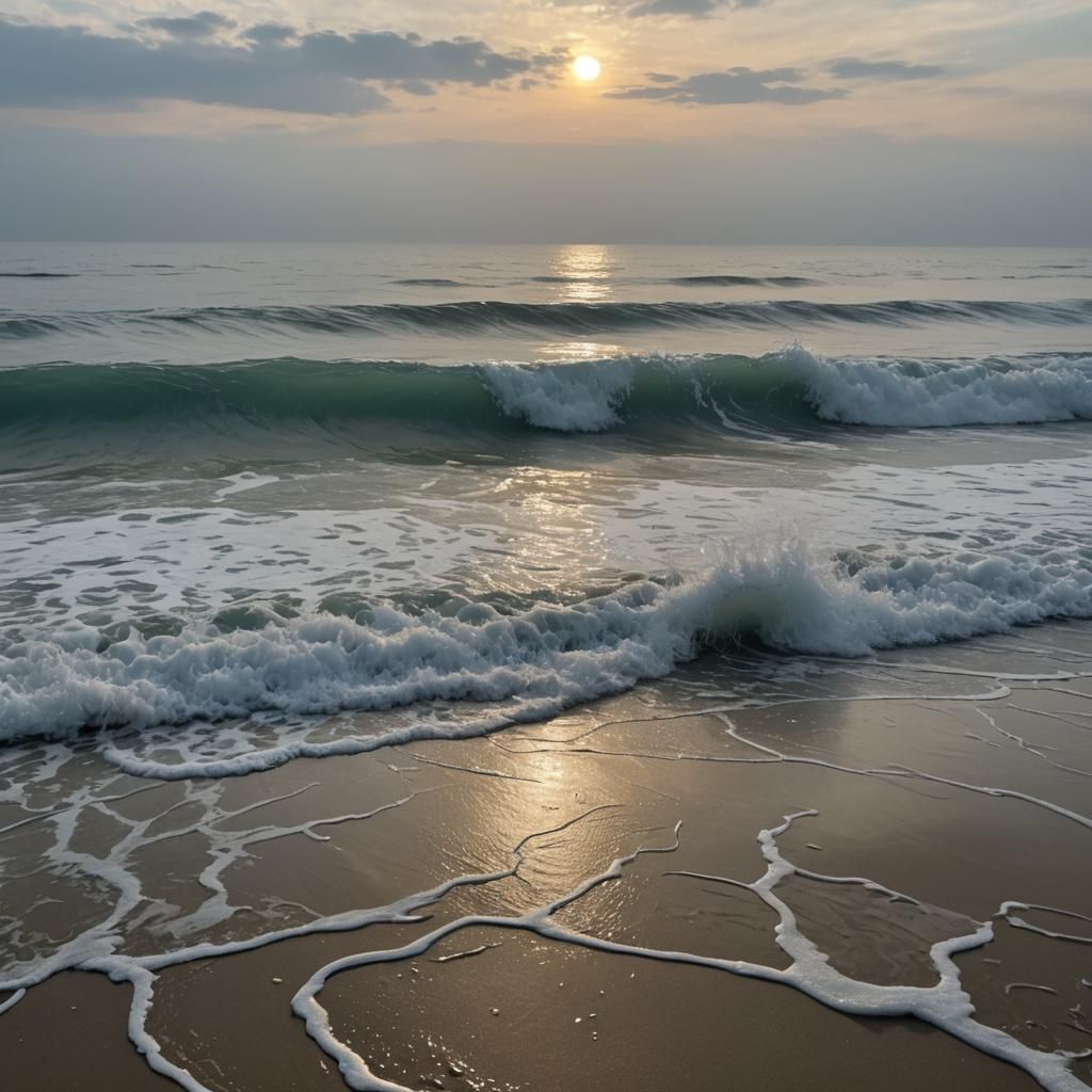 Seashore Dawn: Hyperdetailed Splash Art in Unreal Engine