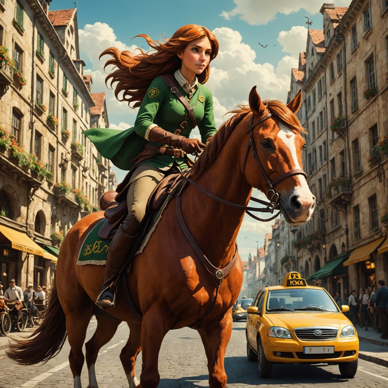 Mythical Creatures Unite in Vibrant Split-Screen Art