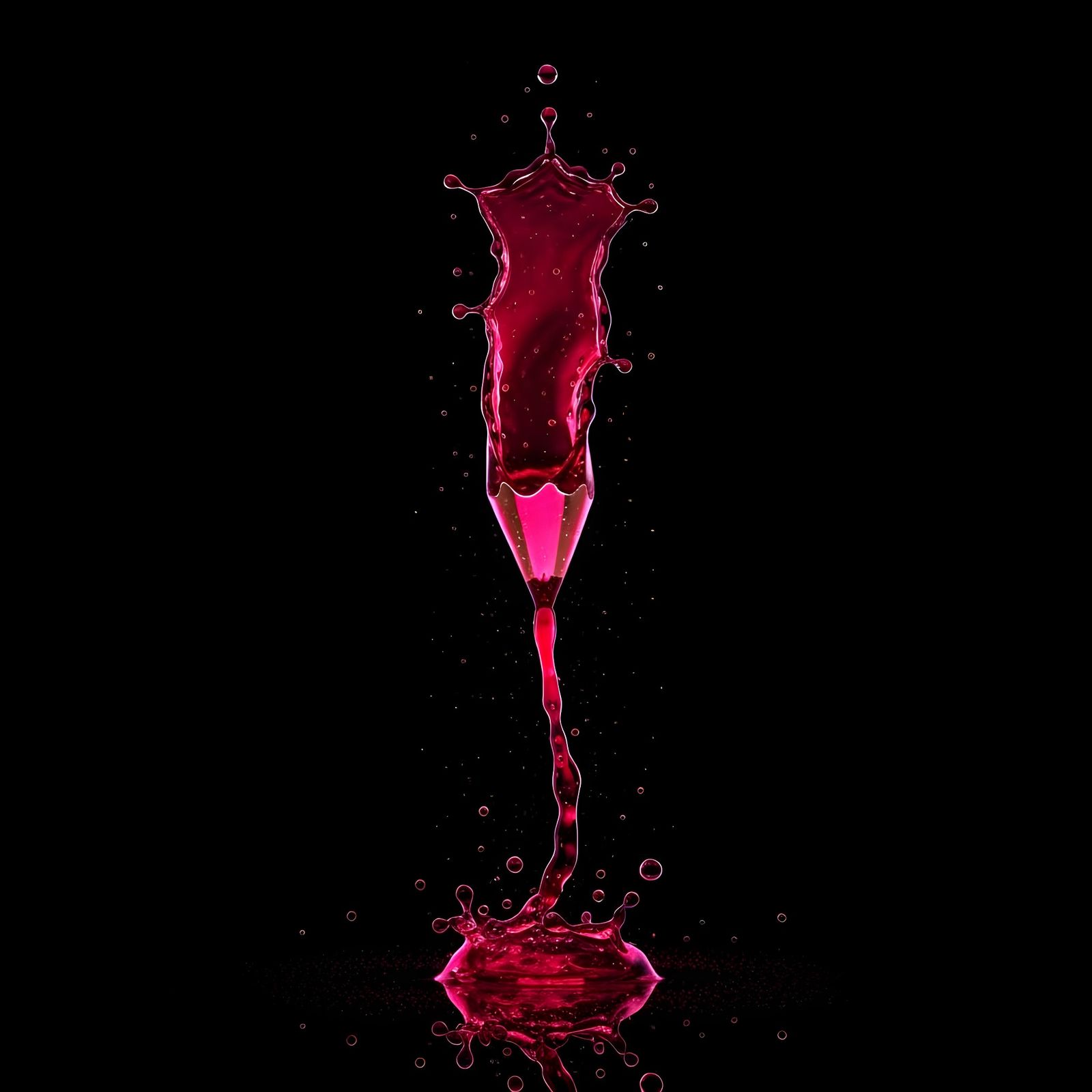 Wine Splash Forms a Magical Pencil Shape