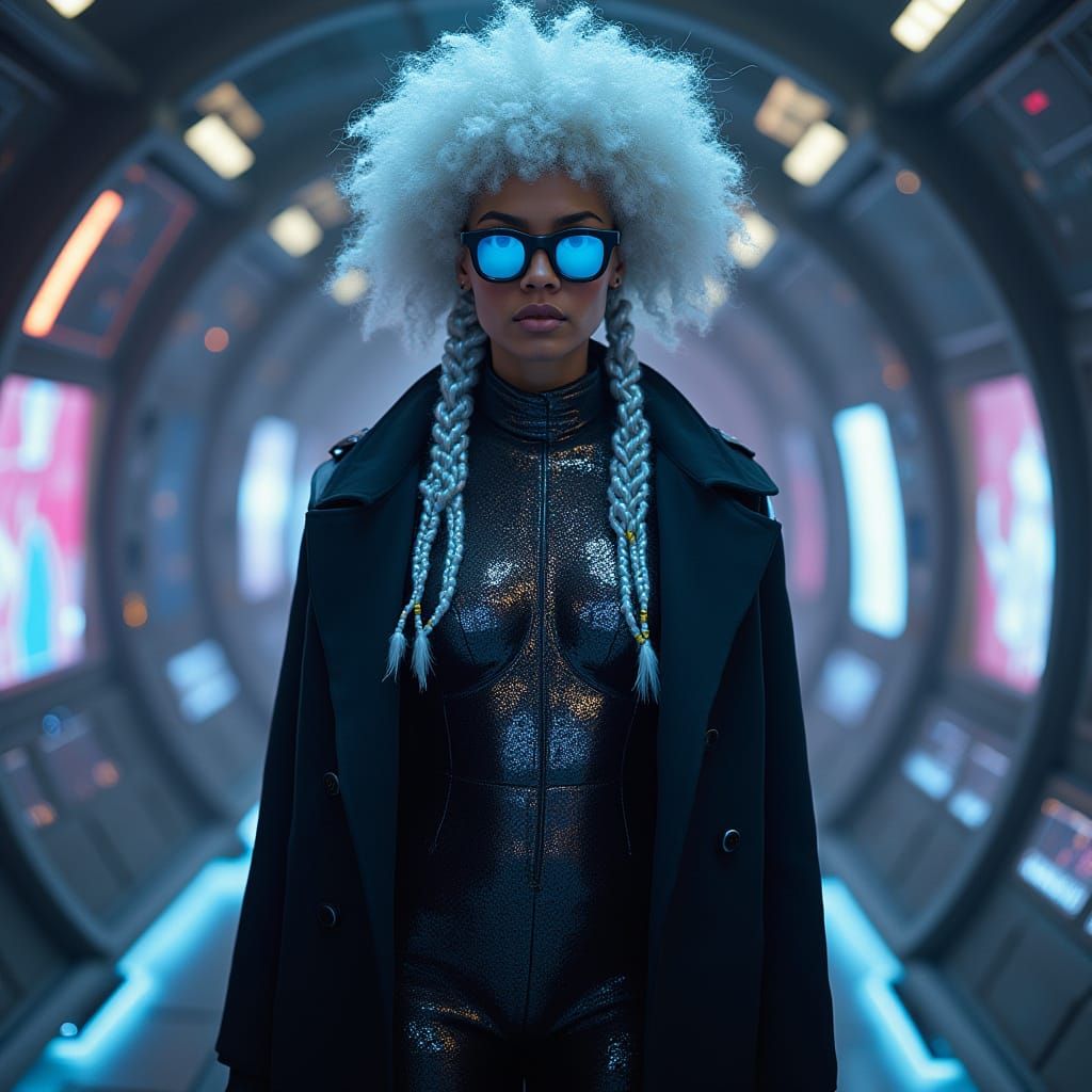 High-Fashion Space Pirate Captain on Starship