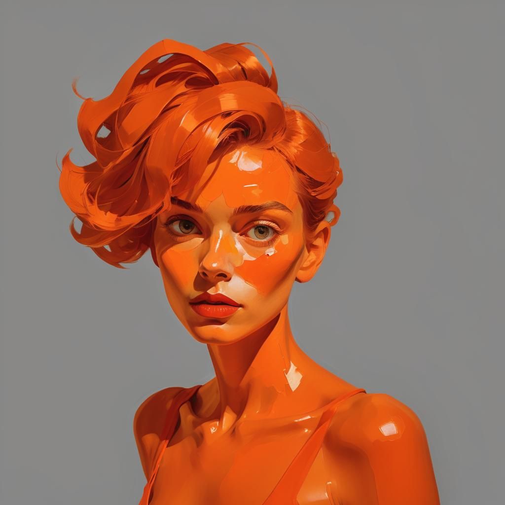 Expressive Monochromatic Portrait in Expressionist Style