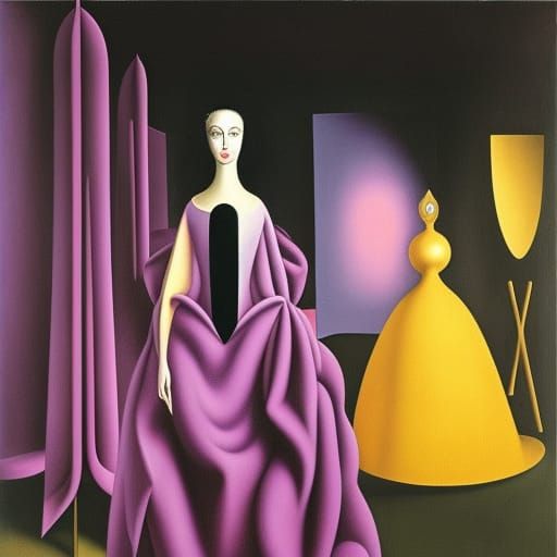 Fashionable Lady in a Surreal Dreamscape