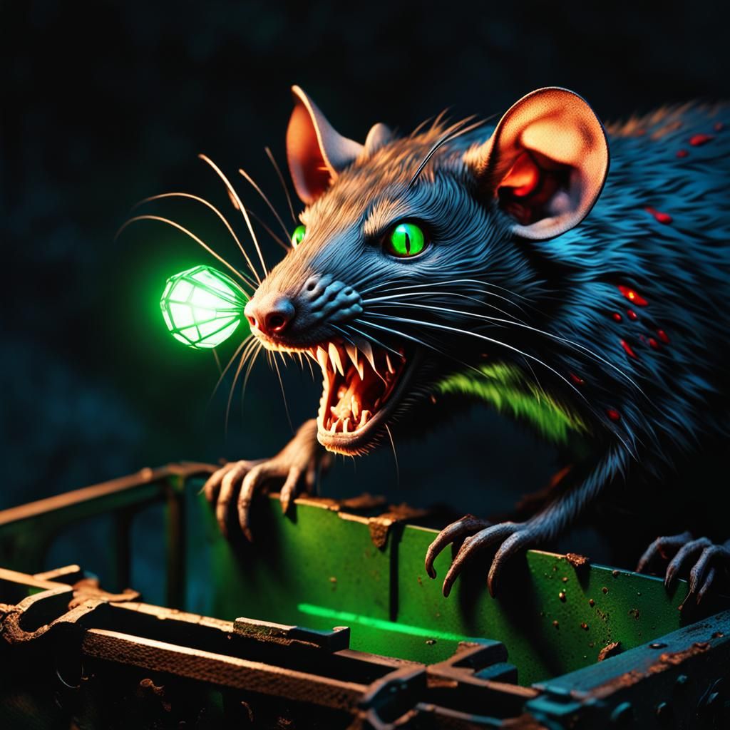 Eerie Rat in Trap: Dark Fantasy Concept Art