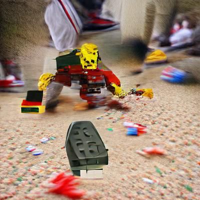 Father's Lego Nightmare: A Digital Still Life