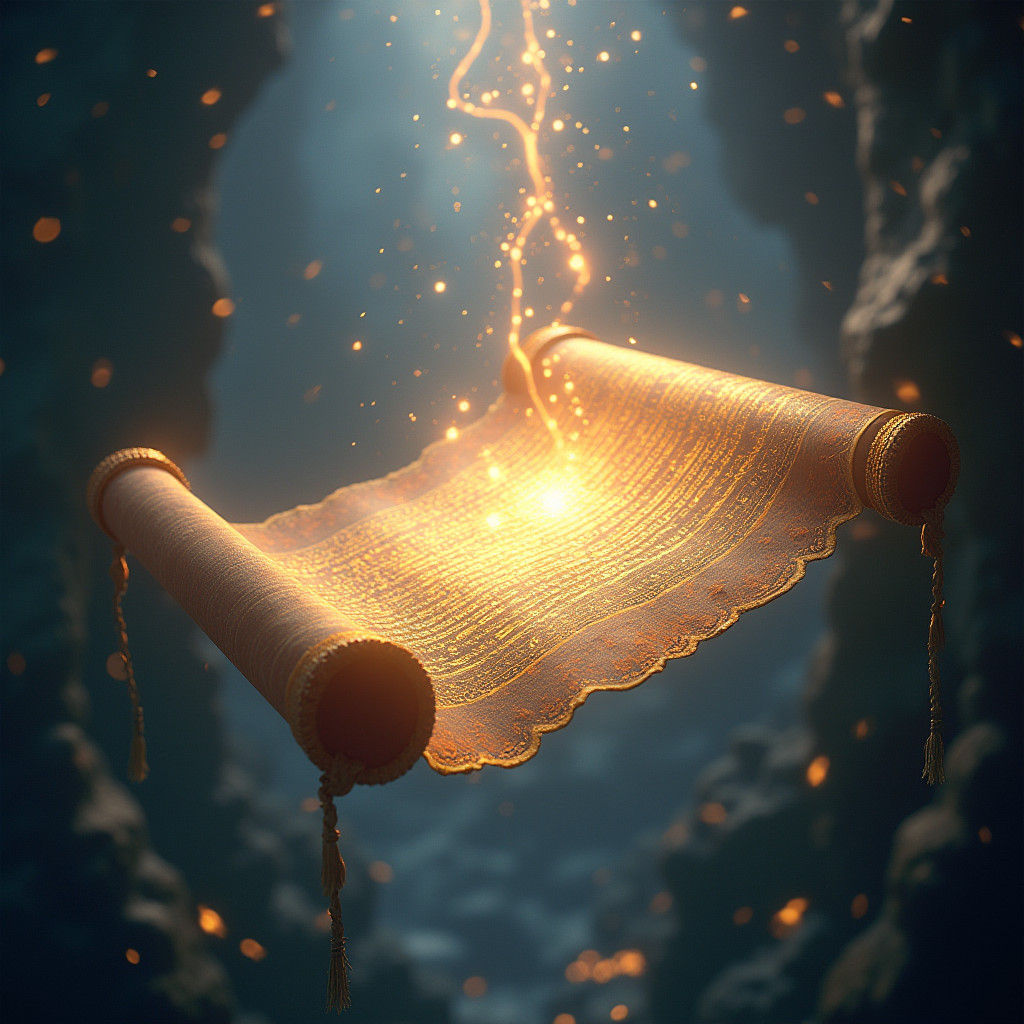 Ethereal Scroll Unveiling Sacred Tablet of Eternity