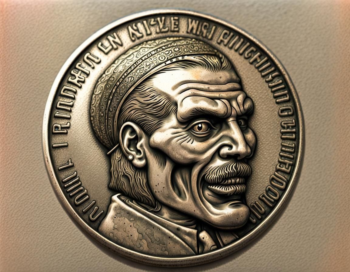 Detailed Hobo Nickel Art Carving