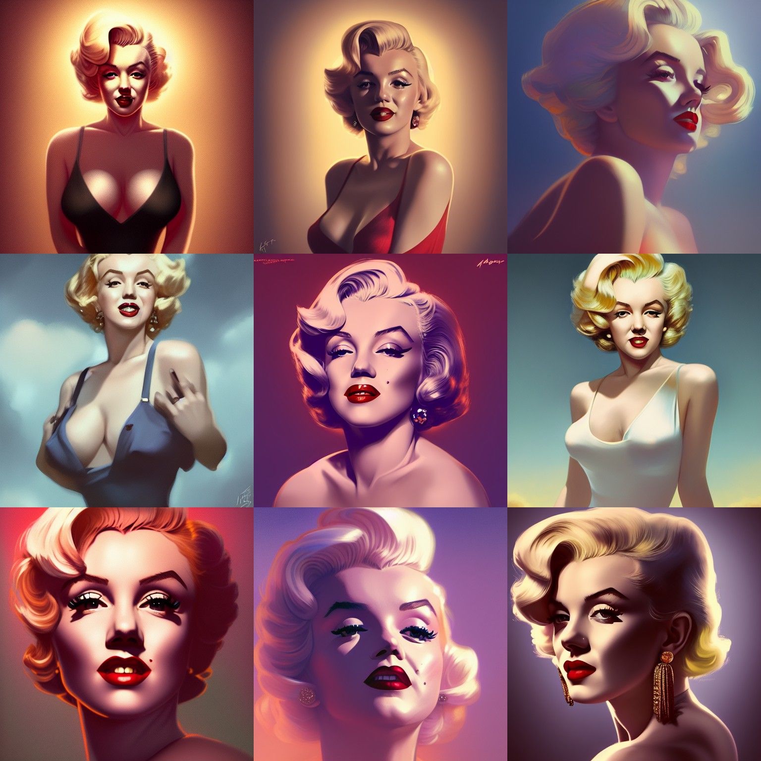 Marilyn Monroe Dieselpunk Portrait in Artgerm Style