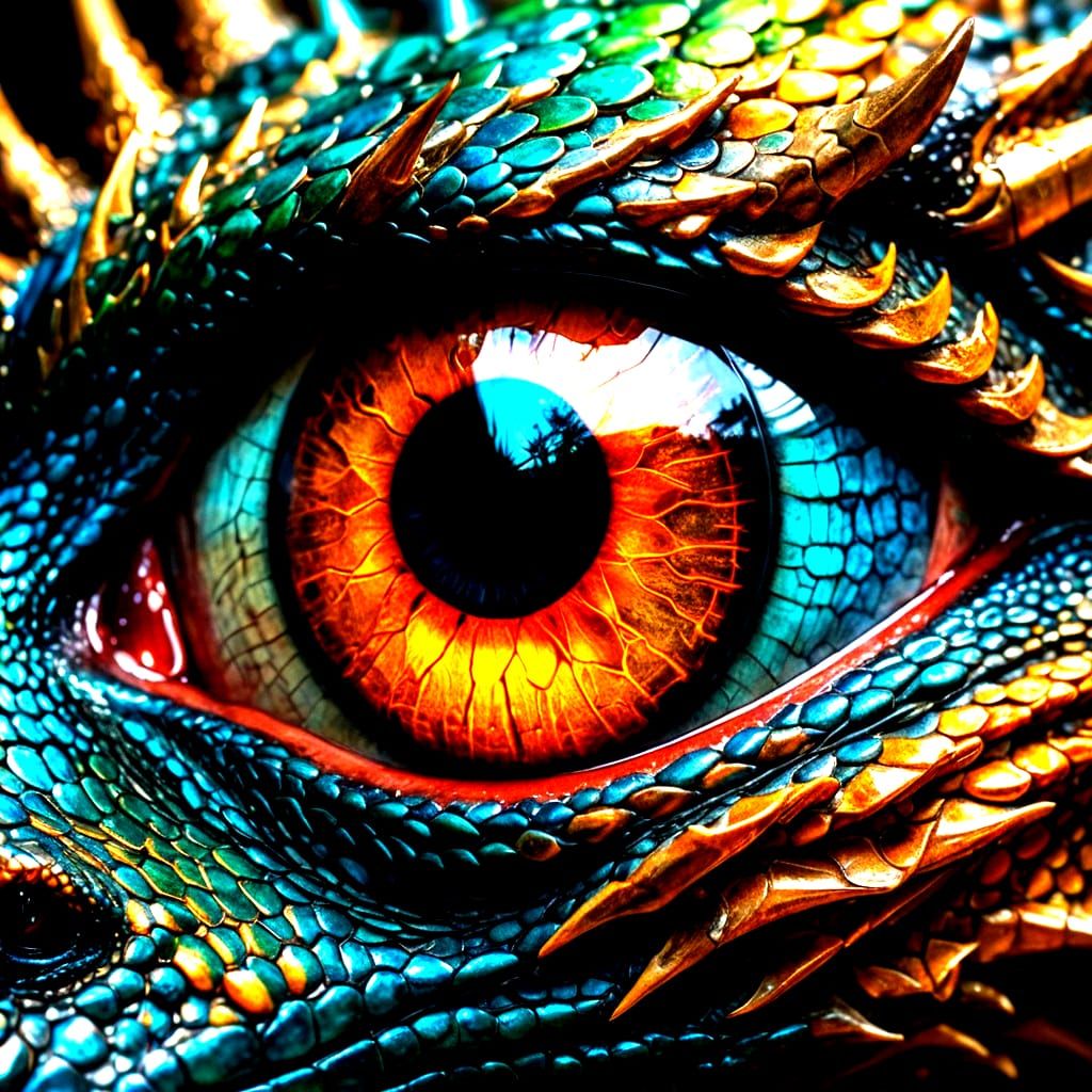 Macro Photograph of a Dragon's Eye