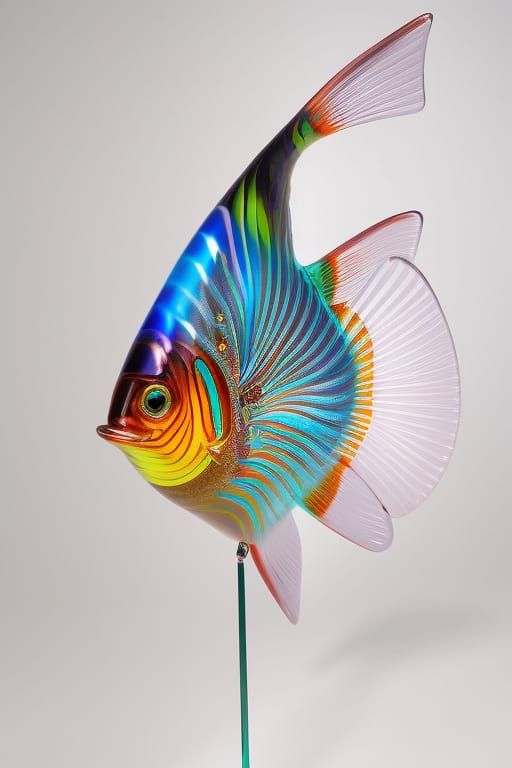 Intricate Murano Glass Fish in 3D