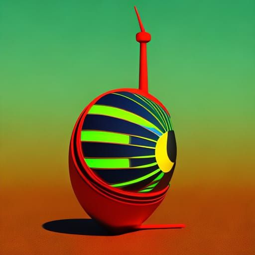 Surreal Snail in Geometric Pop Art Style