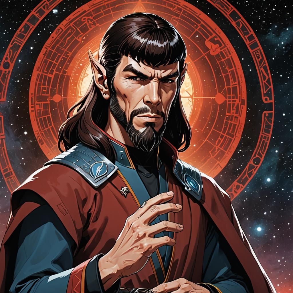 Young Spock Portrait in Cel-Shaded Anime Style