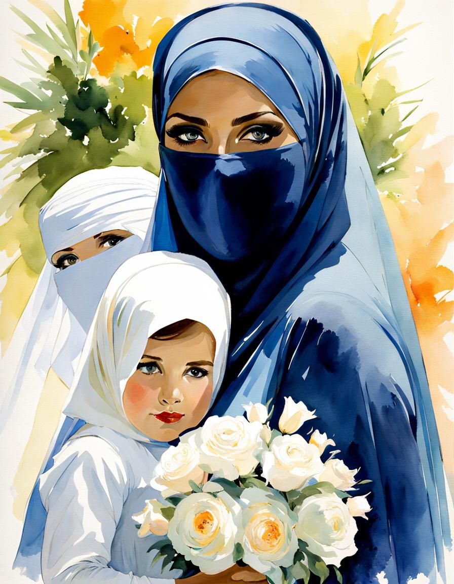 Watercolor Portrait of a Modest Wedding Party