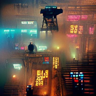 Neon Cityscape in Cyberpunk Style