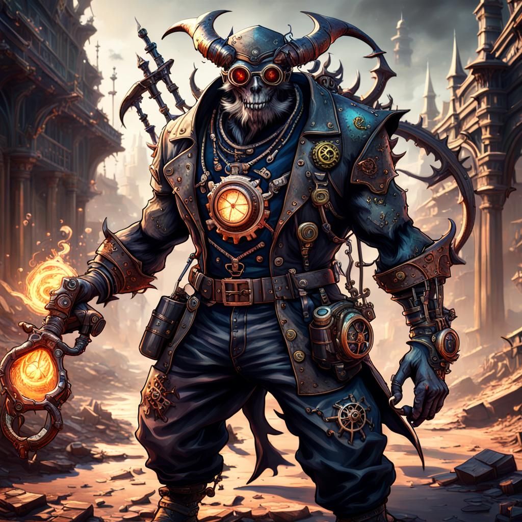 Steampunk Shadow Demon with Sickle