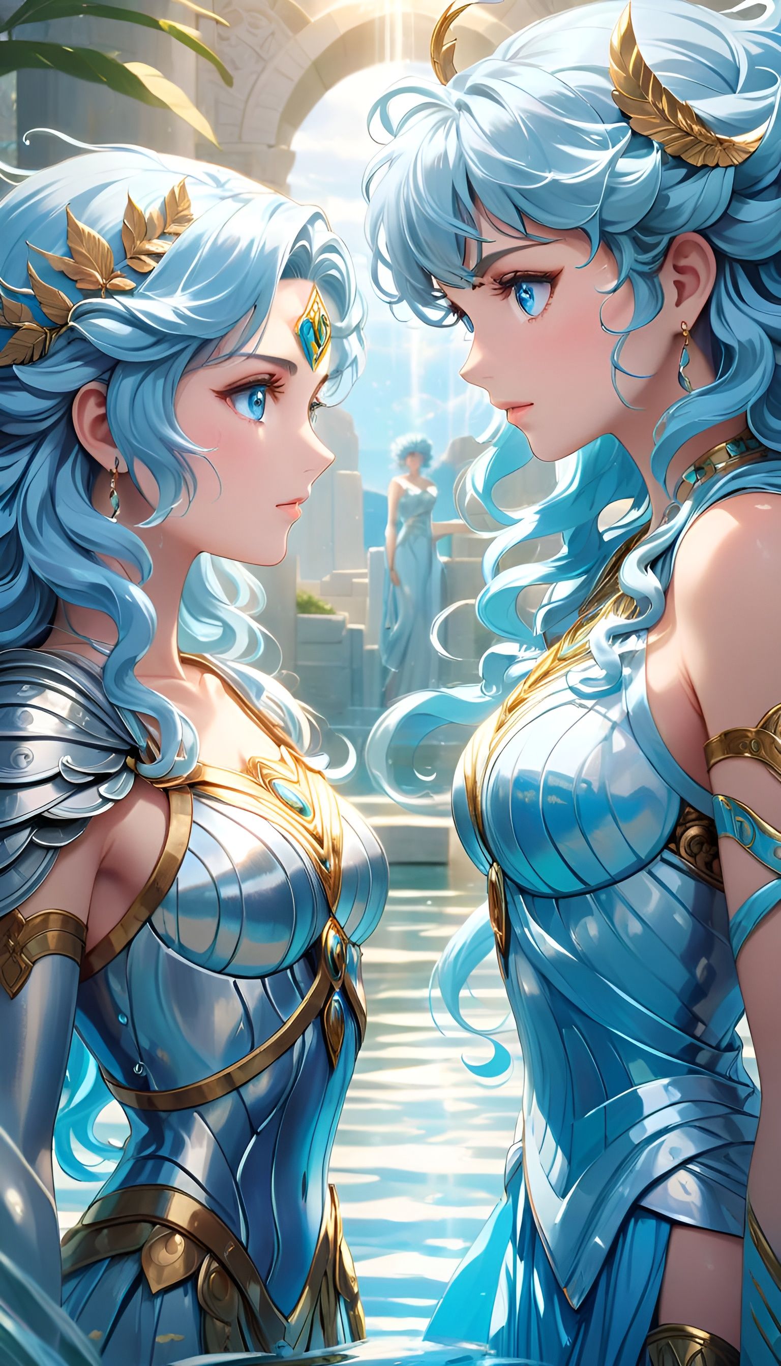 Beautiful Sisters in Ancient Greek Style, 8K