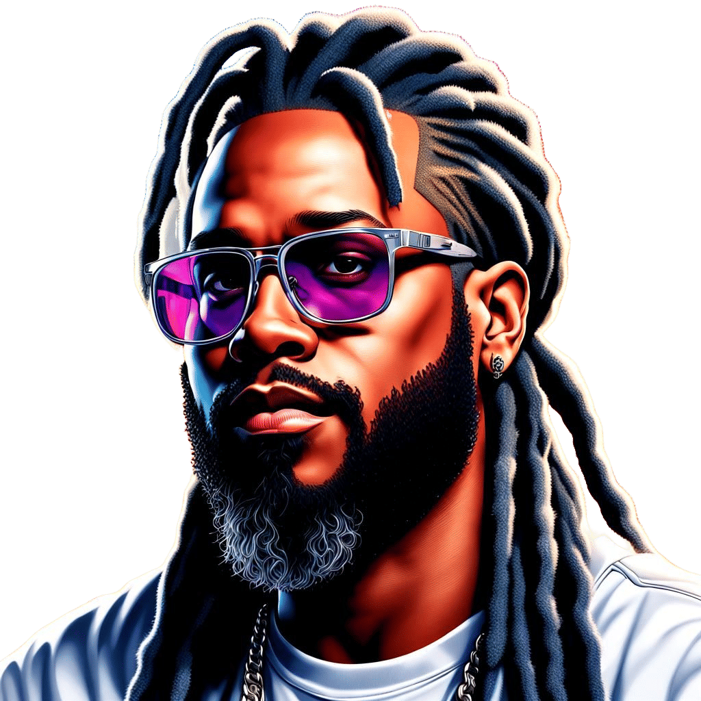 Hip-Hop Male in Raiders Gear, Airbrushed Illustration