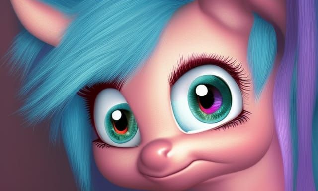 Ultra Realistic 3D Pixar Pony with Shimmer Hair