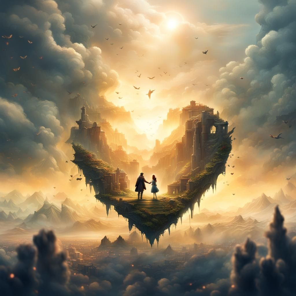 Dramatic Heart in Maximalist Digital Painting