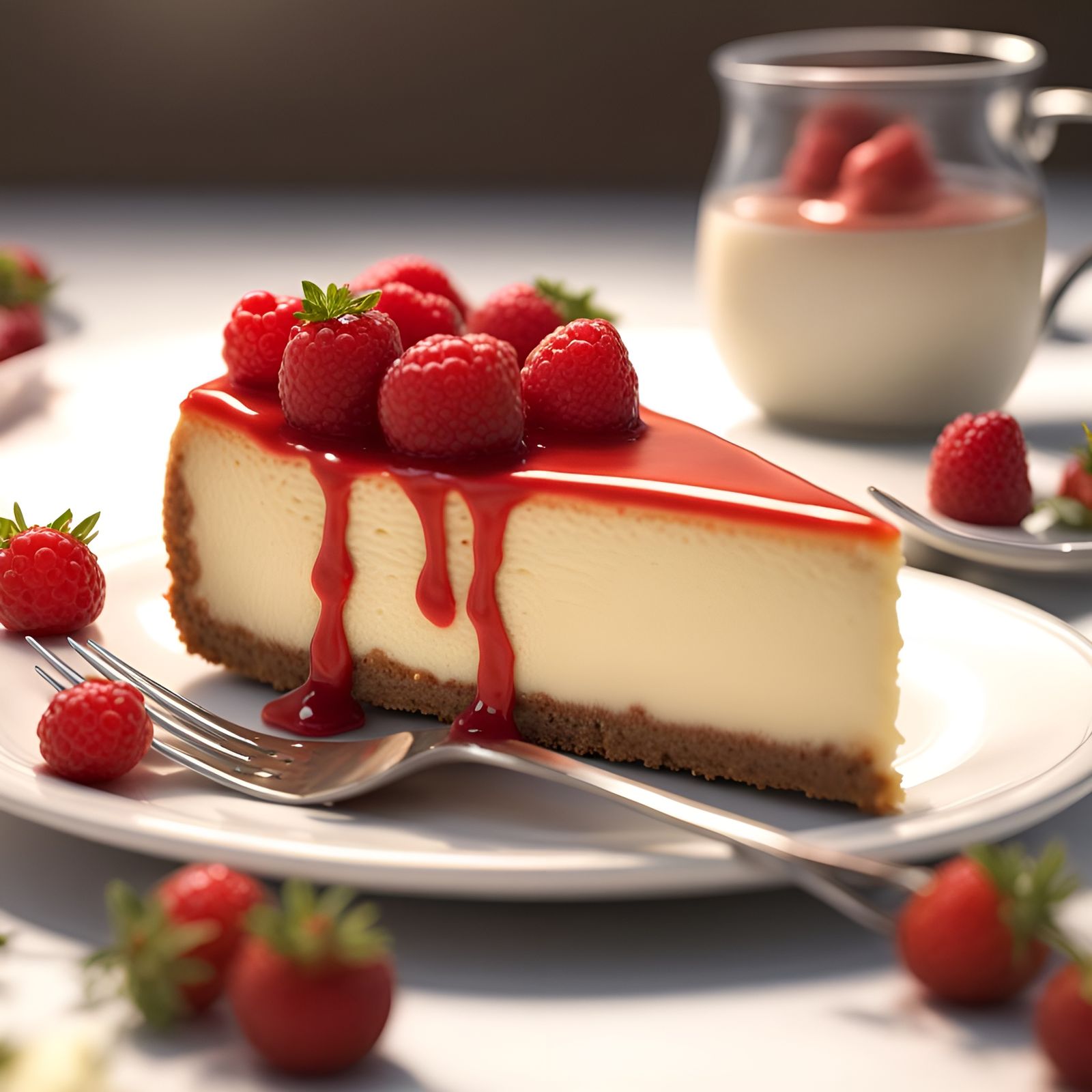 Detailed Cheesecake Food Art in 8K Resolution