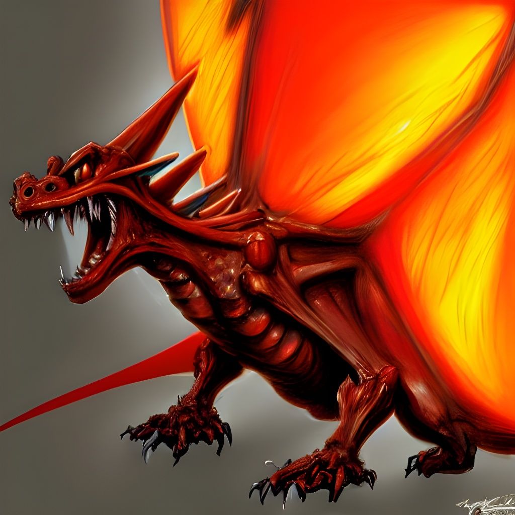 Charizard Concept Art in Yasushi Nirasawa Style