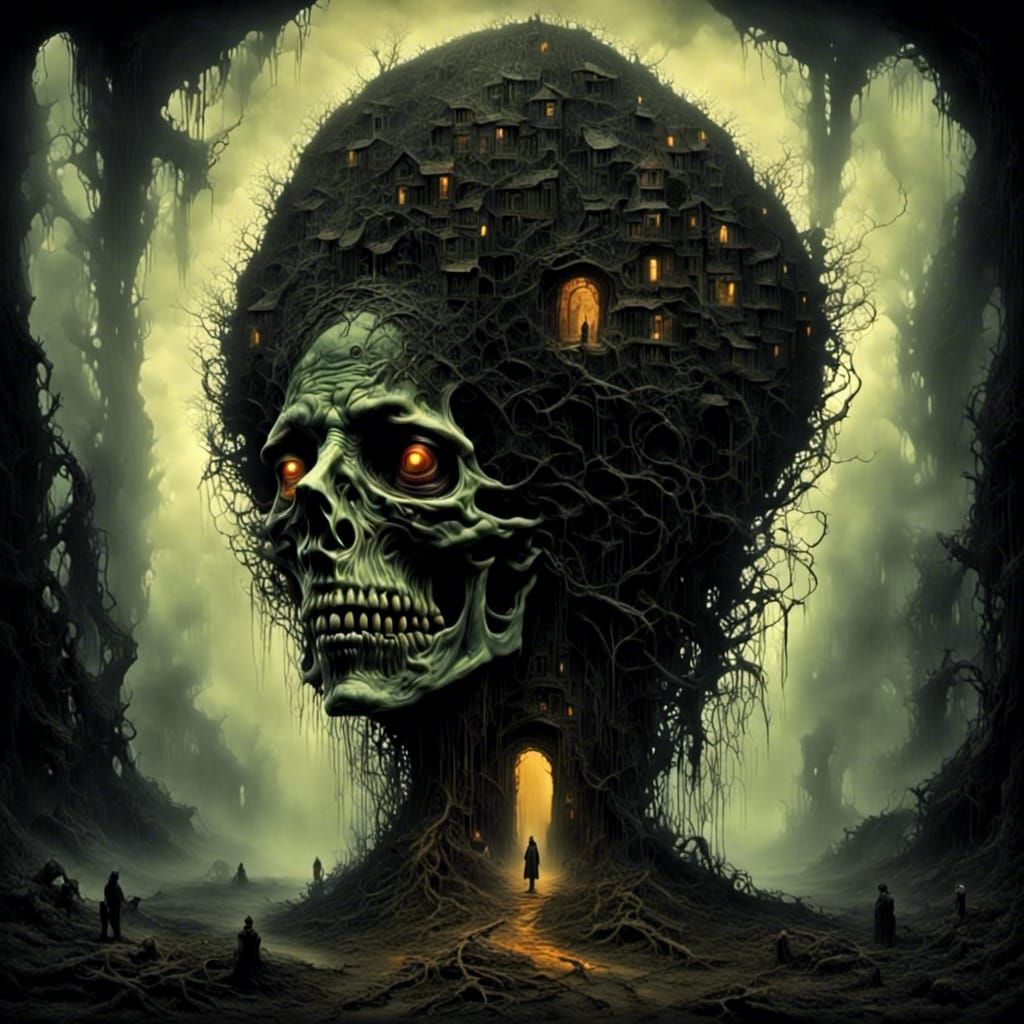 Cursed Lady of the Rouges: Macabre Horror Art