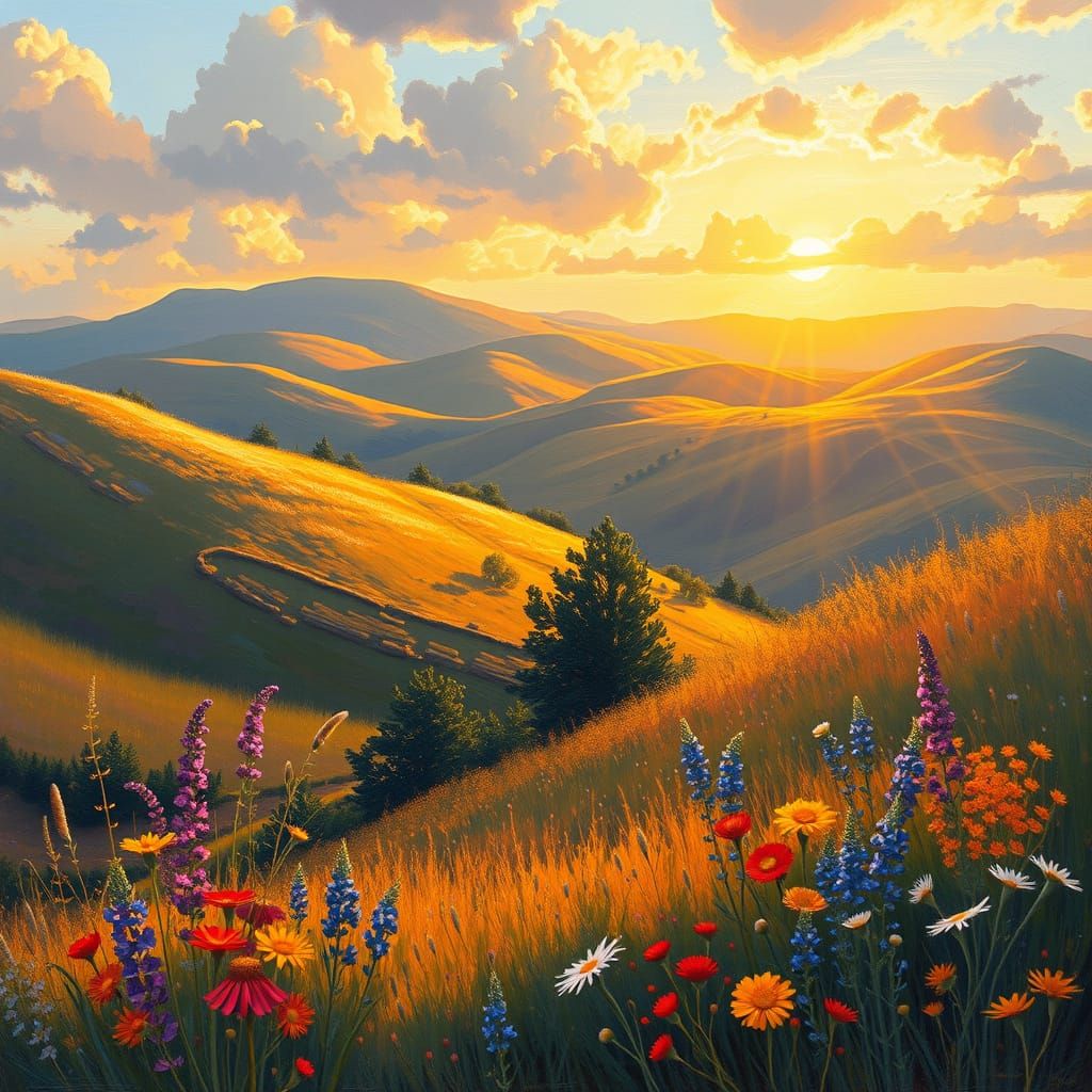 Golden Light on Gentle Hills