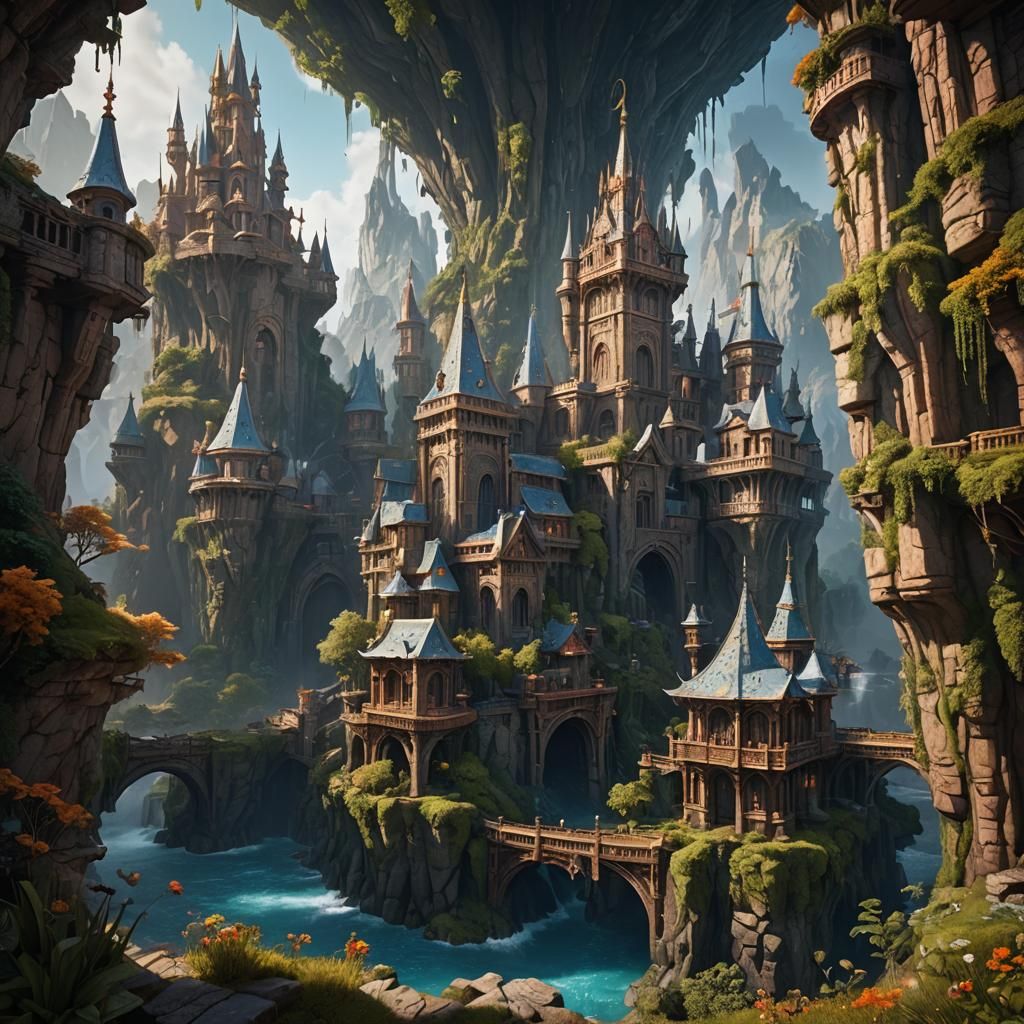 Fantastical Matte Painting in Deep Color, 8k Resolution