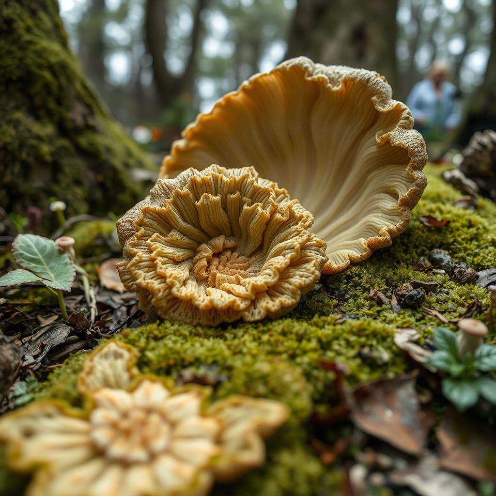 Enchanted Garden Floor Blooms with Spiral Fungus