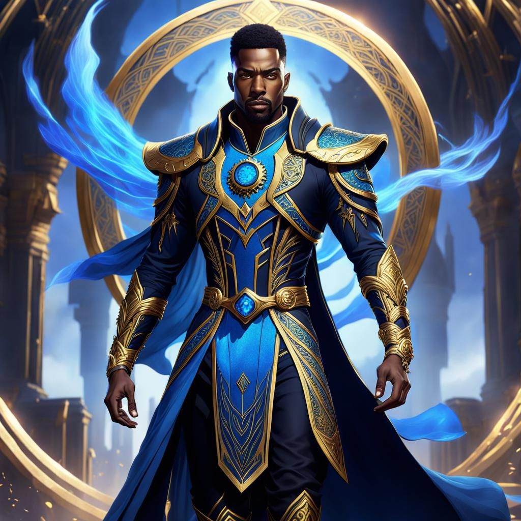 Ethereal Black Male Character in Detailed Matte Painting