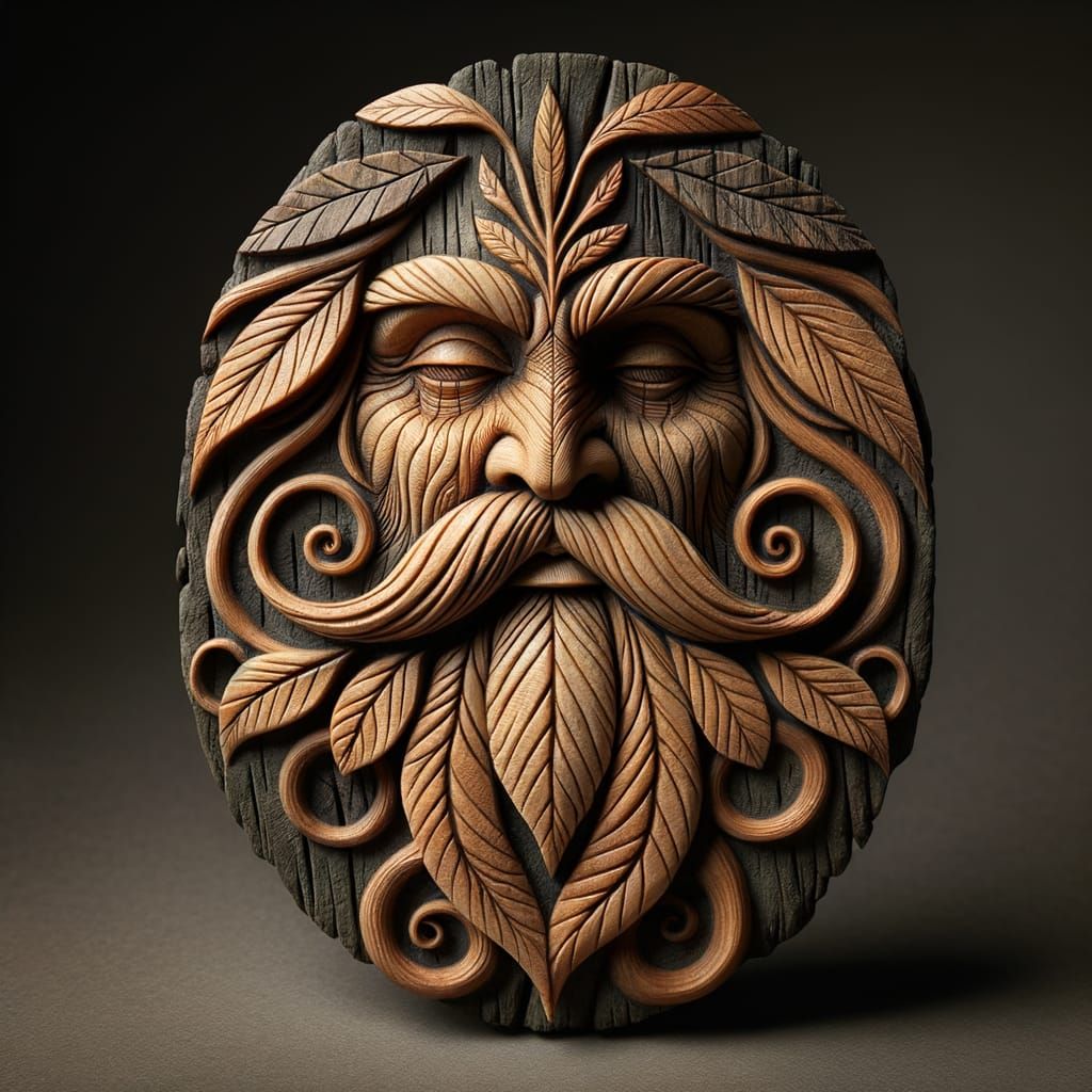 Carved Wooden Pendant: Spirit of the Forest