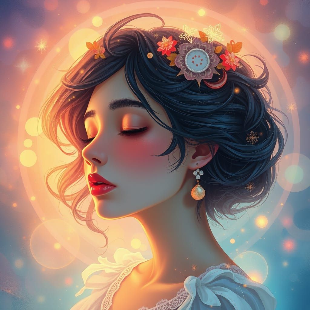Ethereal Woman in a Dreamy Digital Painting