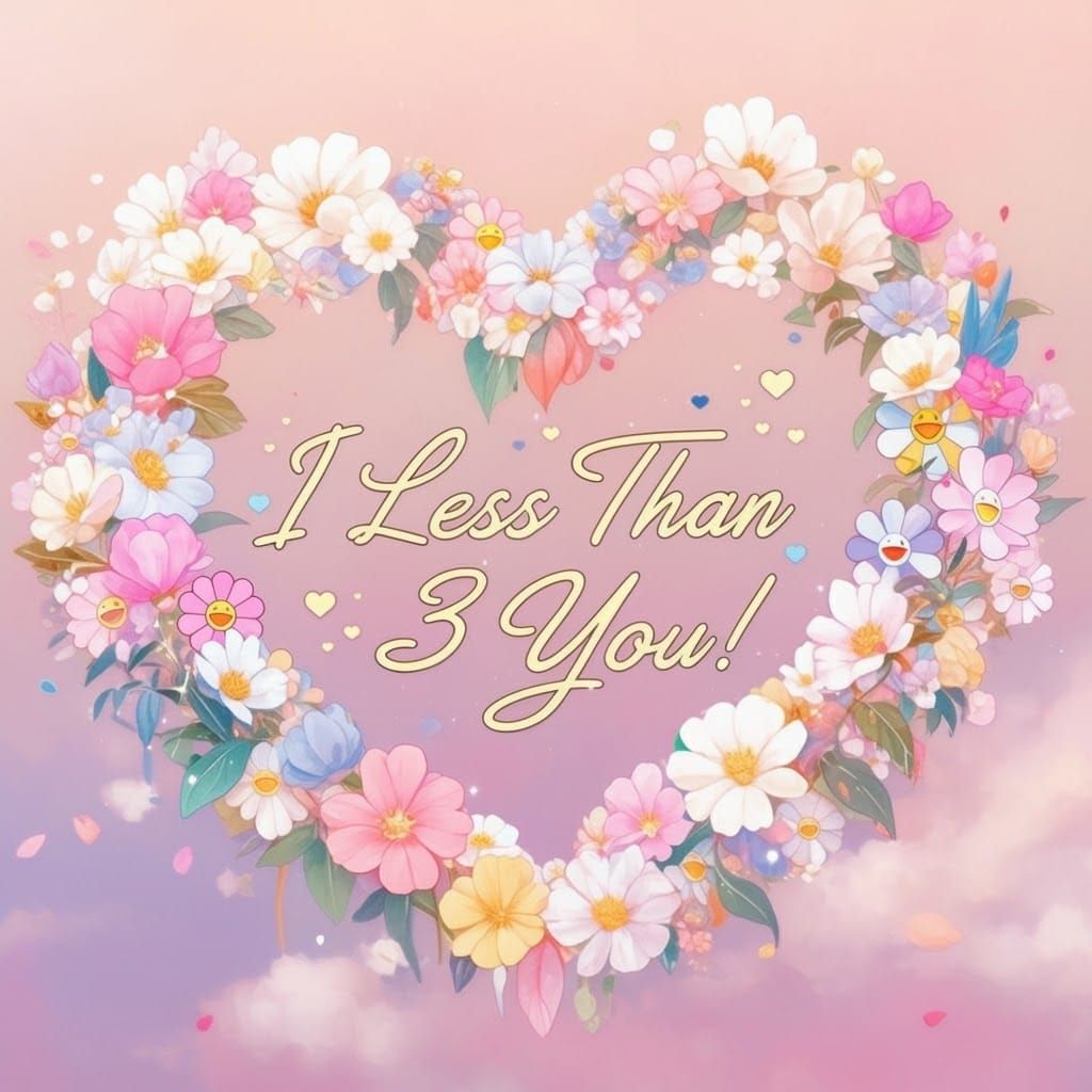 Heartwarming Floral Scene in Playful Dreamy Style