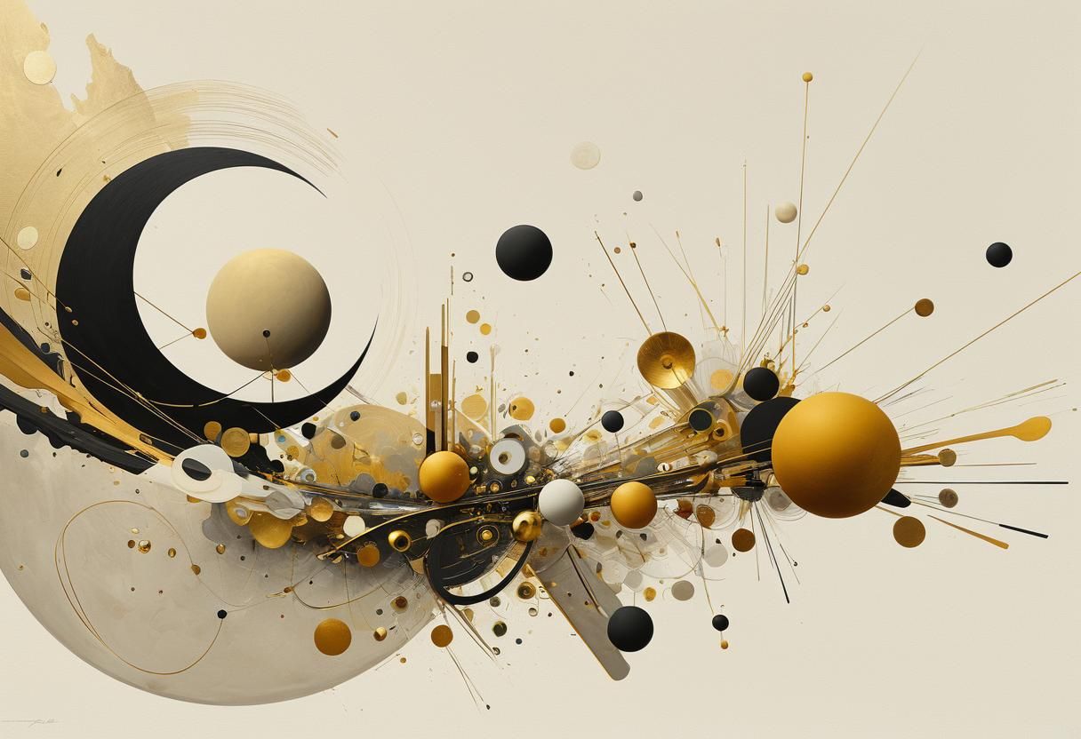 Abstract Gold Blending in Detailed Matte Painting