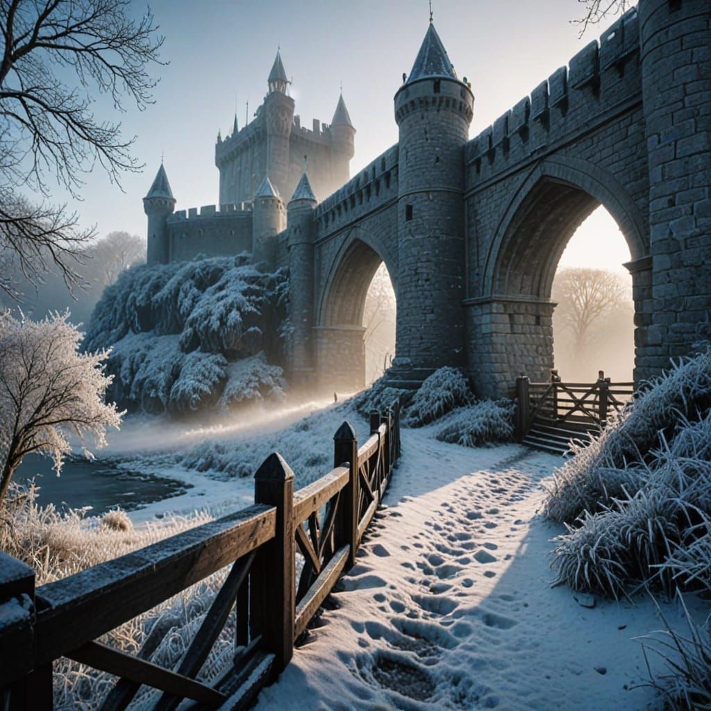 Majestic Knights Guard a Winter Stronghold in Frosty Cinemat...