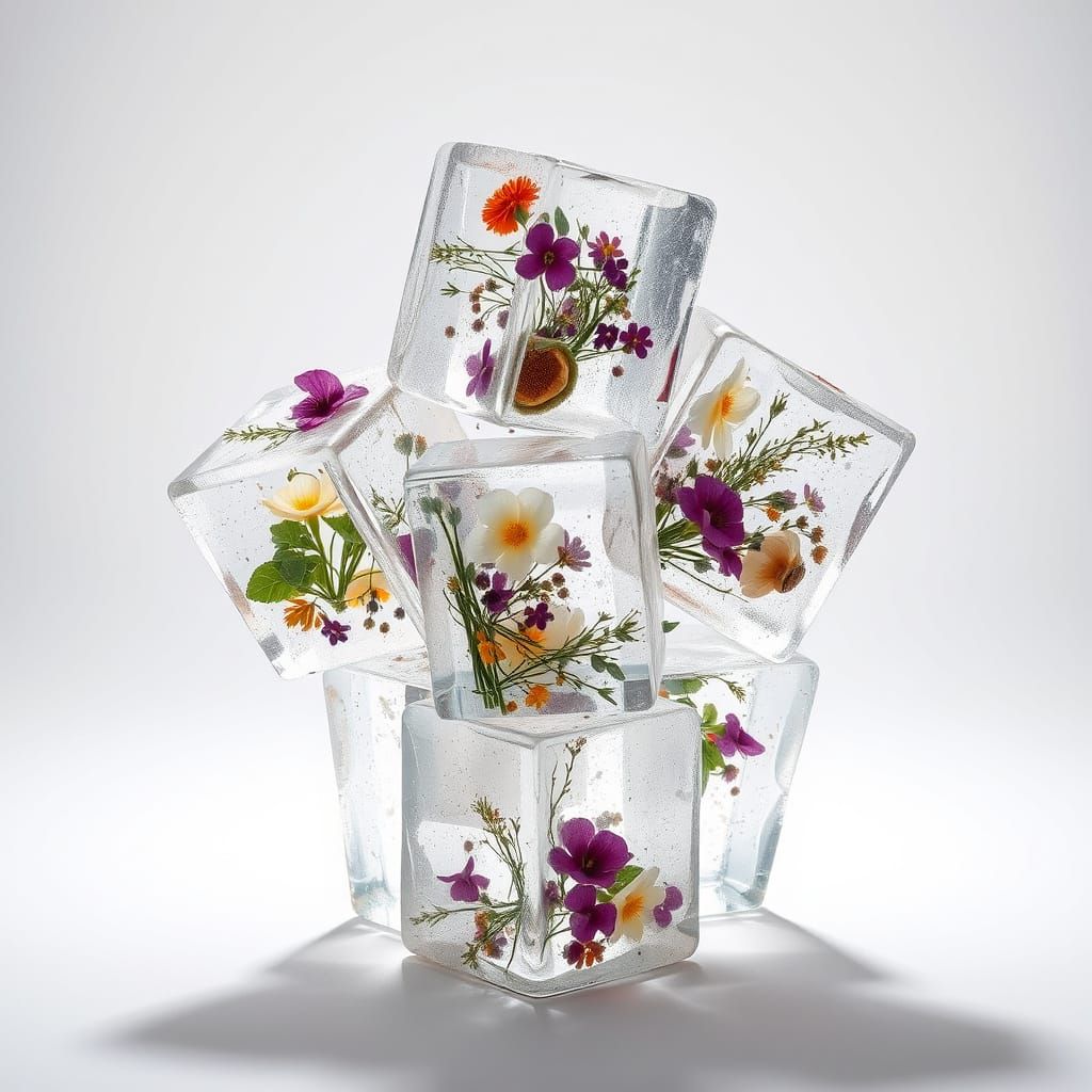 Ice Cubes Floral and Herbs