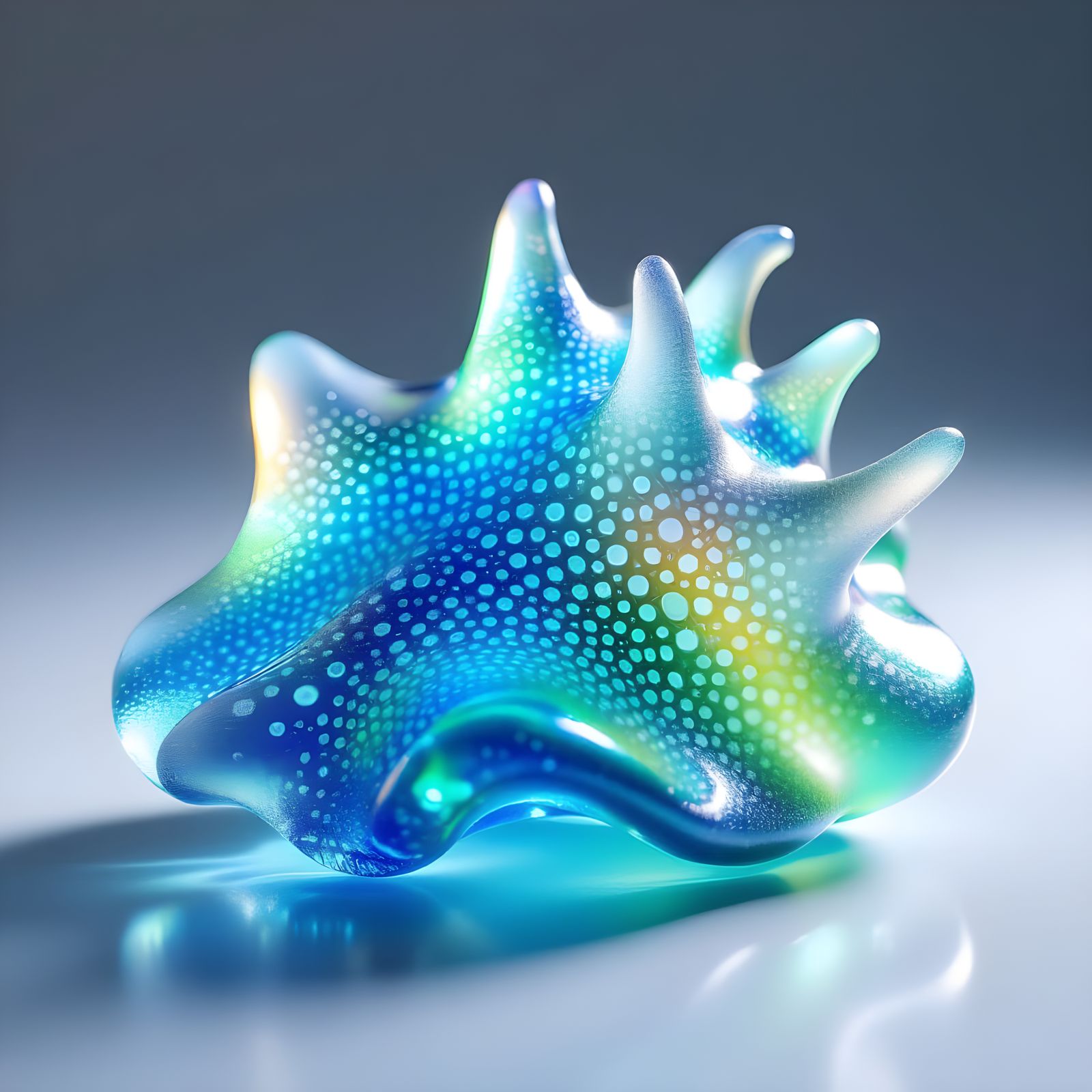Iridescent Sea Glass Sculpture Resembles Nudibranch