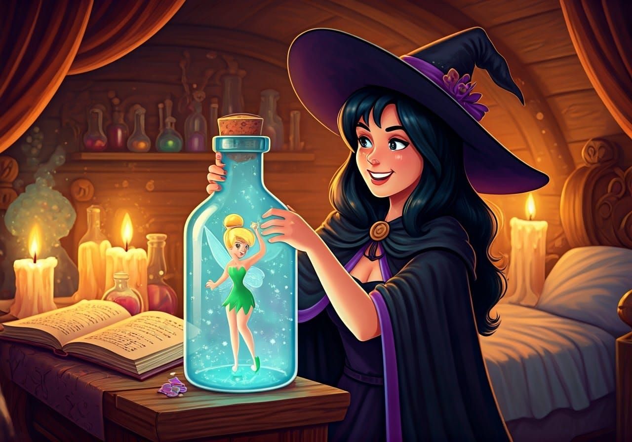 Veronica Captures Tinkerbell: Retro Comic Fantasy