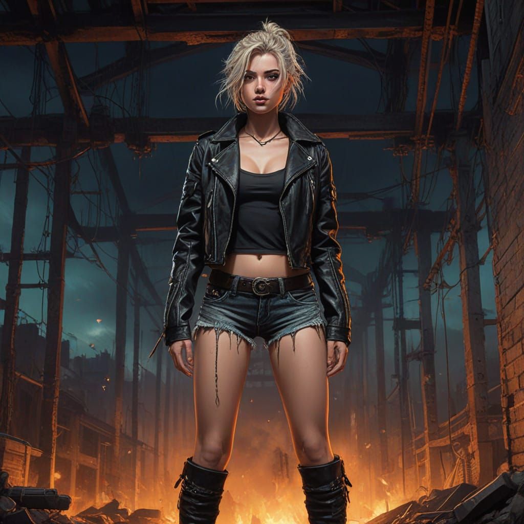 Confident Athlete in Dark Fantasy Style