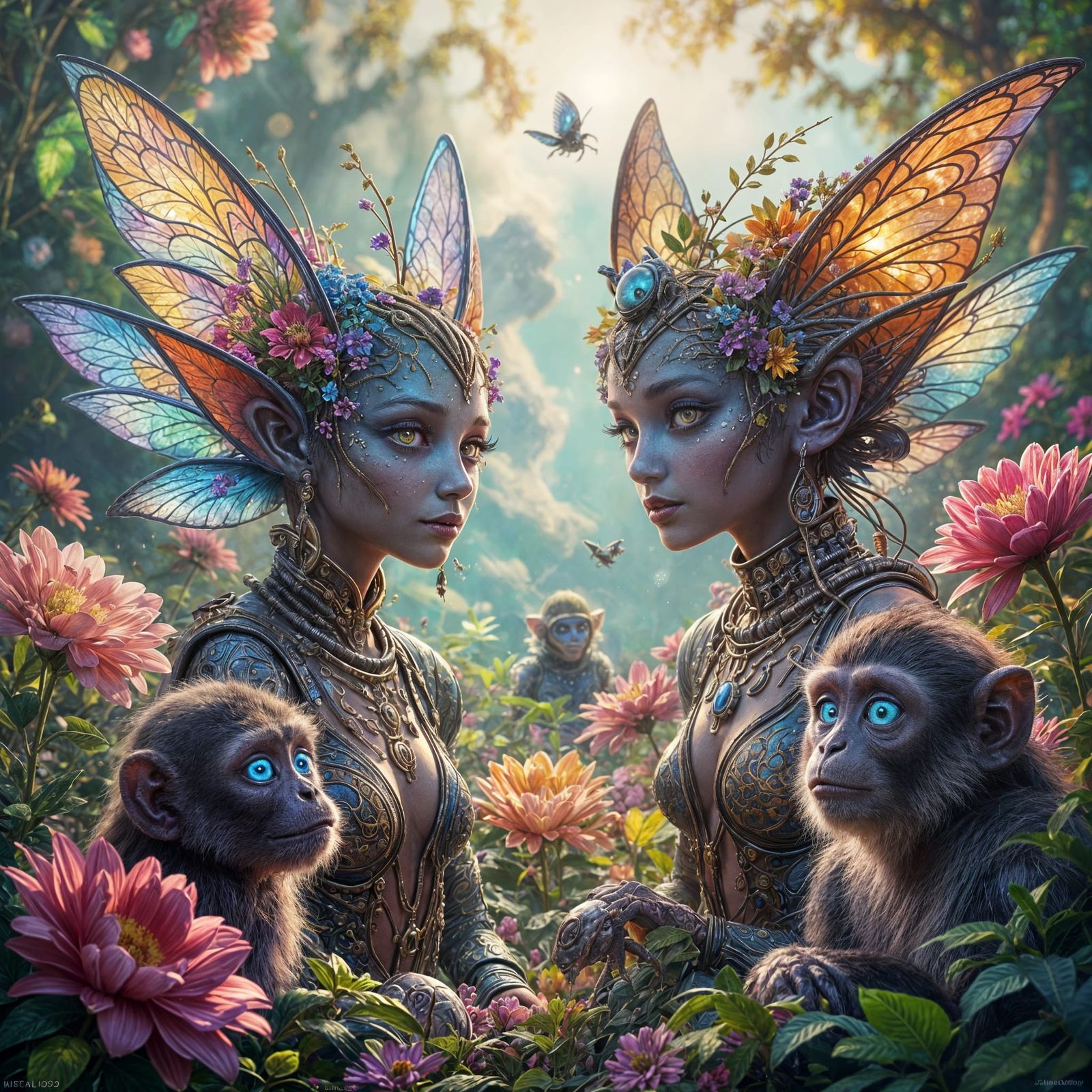 Exotic Alien Pixies on Vibrant Planet