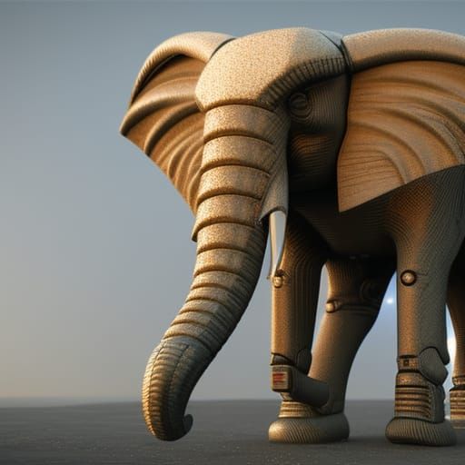 Futuristic Robot Elephant with Intricate Details