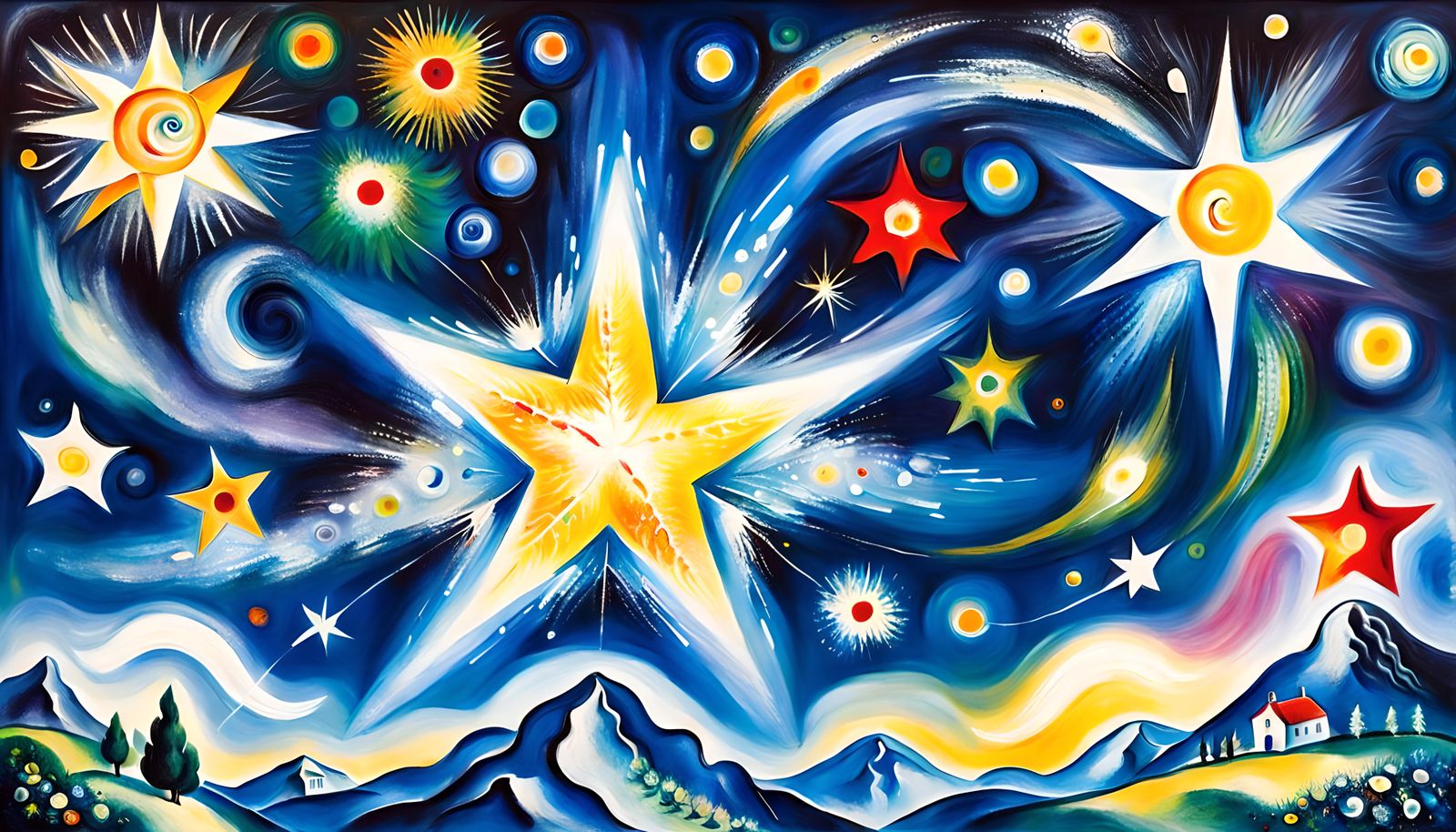 Star Formation in Dreamy Chagall Painting